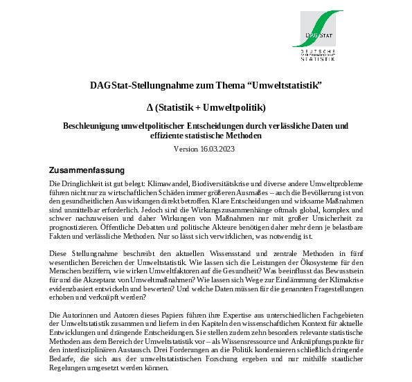 PDF-Version der Stellungnahme zum Thema Umweltstatistik