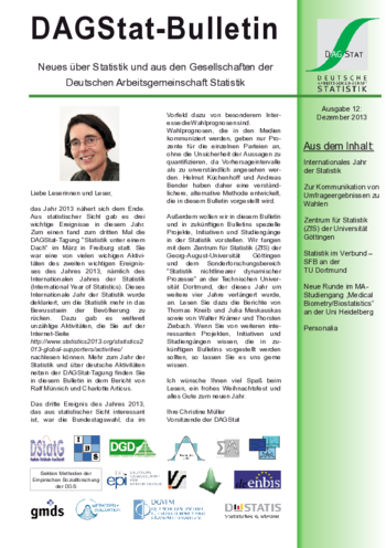 DAGStat-Bulletin - 12 - Dezember 2013