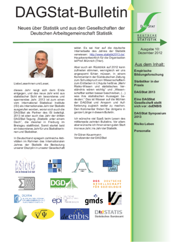 DAGStat-Bulletin - 10 - Dezember 2012