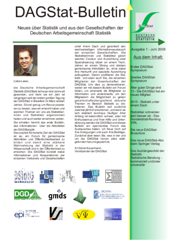 DAGStat-Bulletin - 1 - Juni 2008