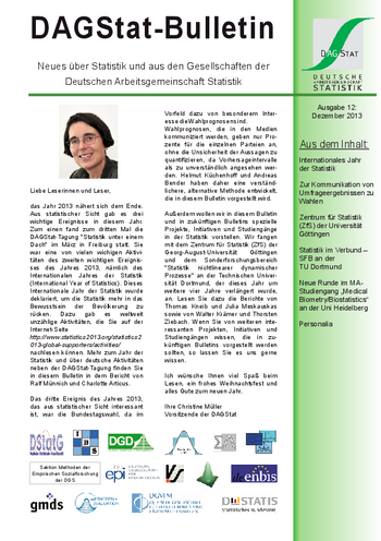 DAGStat-Bulletin - 12 - Dezember 2013